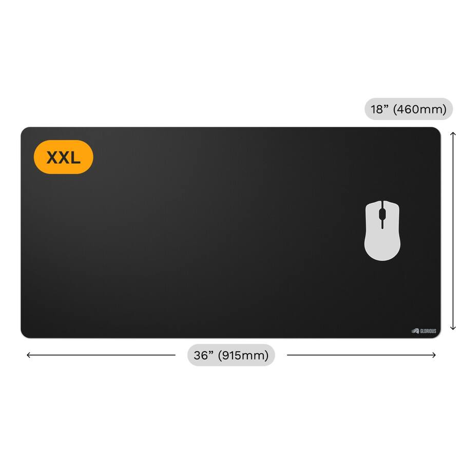Glorious Edgeless XXL Mouse Pad (460mm x 915mm) - Black Glorious Edgeless XXL Mouse Pad (460mm x 915mm) - Black